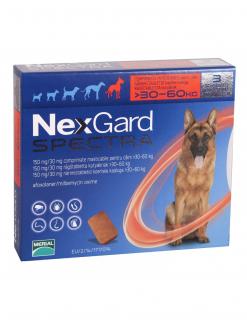 Nexgard Spectra XL cutie cu 3 comprimate masticabile, Deparazitare externa pentru caini 30-60 kg