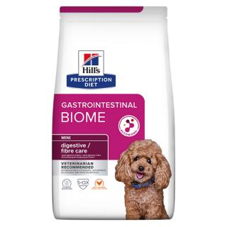 Pachet 3+1 gratis Hill s PD Canine Gastrointestinal Biome Mini 1 kg, hrana uscata dieta veterinara pentru caini cu probleme digestive
