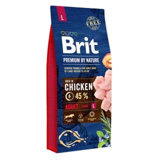 Pachet Brit Premium by Nature Adult L 15 kg + 3 kg Brit Premium by Nature Adult L, hrana uscata pentru caini adulti de talie mare