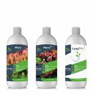 Pachet Fertilizare acvariu micro-macro Pro-carbo Plant Serum 3x200ml