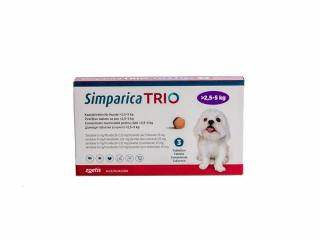 Simparica Trio 6 mg (2.6 - 5 mg) x 1 tableta - deparazitare externa si interna pentru caini