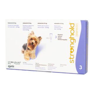 Stronghold 30 mg 2.5-5 kg x 3 pipete - deparazitare externa si interna pentru caini