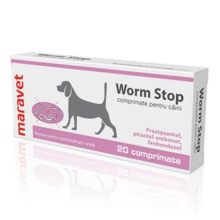 Tableta deparazitare interna pentru caini Worm Stop 2x10 tablete