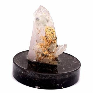 Esantion cristal cuart pe suport orgon turmalina neagra