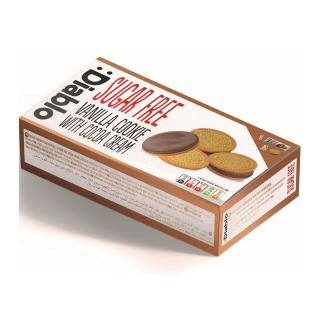 Biscuiti cu aroma de vanilie si crema cacao fara zahar 176gr Diablo