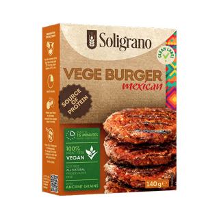 Burger Vegan Mexican cu spelta, quinoa si linte rosie 140gr Soligrano