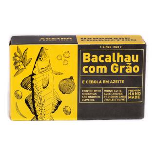 Cod cu naut si ceapa in ulei de masline 120gr Aveiro