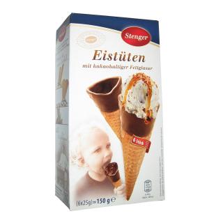 Cornete inghetata glazura 6 buc 150gr Stenger