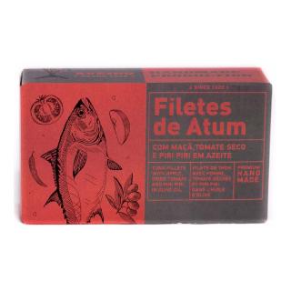 File de ton in ulei de masline cu mar, rosii uscate si ardei iute 120gr Aveiro