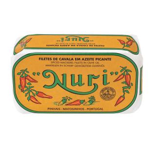 Macrou file (fara piele si oase) in ulei de masline picant 125gr Nuri