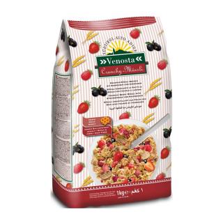Muesli Crunchy Capsuni-Zmeura 1kg Venosta