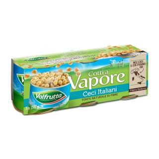 Naut pre-gatit la abur 3x150 g Valfrutta