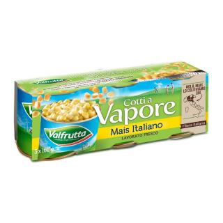 Porumb dulce pre-gatit la abur 3x150 g Valfrutta