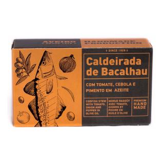 Tocanita de cod cu rosii, ceapa si piper in ulei de masline 120gr Aveiro