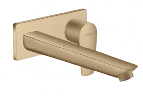 BATERIE LAVOAR TALIS E CU MONTAJ PE PERETE SI PIPA 225 MM, BRUSHED BRONZE