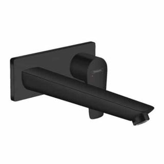 BATERIE LAVOAR TALIS E CU MONTAJ PE PERETE SI PIPA 225 MM, MATT BLACK