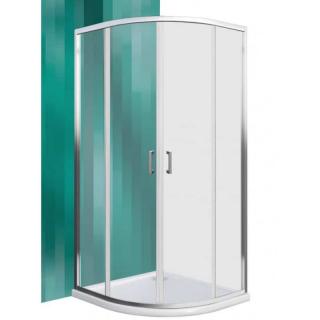 CABINA DE DUS SEMIROTUNDA 90X90, CU DOUA USI CULISANTE, PROFIL CROM, STICLA TRANSPARENTA LLR2 900