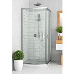 CABINA DUS PATRATA 80X80 CU DOUA USI CULISANTE,PROFIL CROM,STICLA TRANSPARENTA  LLS2 800