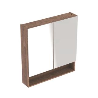 DULAP CU OGLINDA 60 CM SELNOVA SQUARE CU DOUA USI, NUC AMERICAN HICKORY