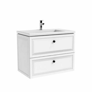 MOBILIER MONTEBIANCO 80 CM, 2 SERTARE, ALB MAT NOU