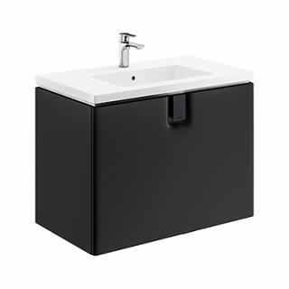 MOBILIER TWINS PENTRU LAVOAR 80 CM CU UN SERTAR NEGRU MAT