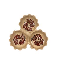 Platou din ceramica, cu Trei Compartimente