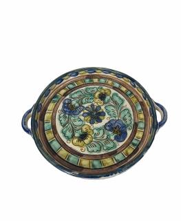 Platou Rotund din Ceramica de Corund, Pictat Manual- 22 cm