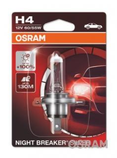 Bec 12V H4 60 55 W Night Breaker Silver +100% Blister 1 Buc Osram