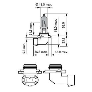 Bec Far Hb4 12V P22D 51W (Blister) White Vision Ultra Philips