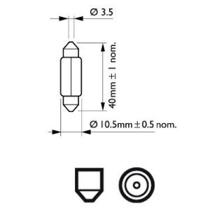 Bec Festoon T10.5X43 5W Sv8.5 12V Set 10 Buc Philips