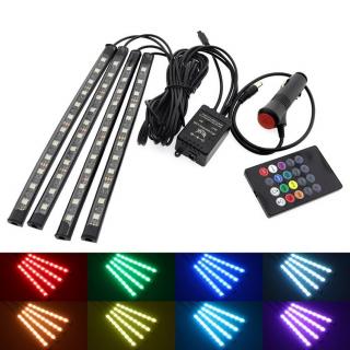 Kit 4 Lumini Ambientale RGB cu telecomanda, 12V, 12 LED, 22 cm LAL-12