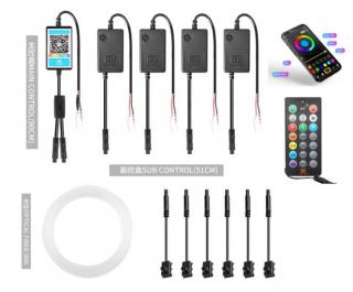 Kit Lumini Ambientale Wireless 8 metri cu 6 surse Led RGB cu Aplicatie telefon AMB-01