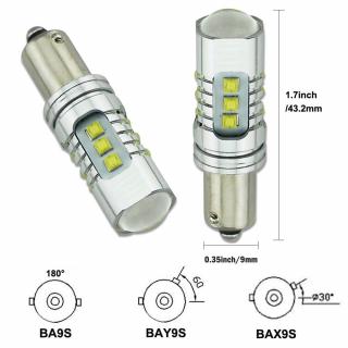 Led auto Alb H6W   BAX9S Canbus 80W 12-24V Leduri CREE - BTLE1116C-BAX9S-WHITE