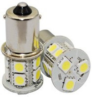 Led auto Rosu BA15S cu 13 SMD cu pini simetrici la 180 grade