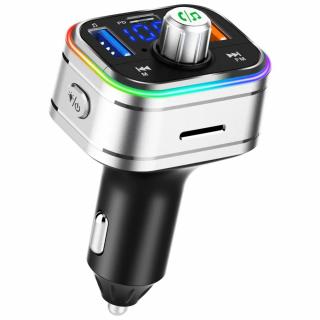 Modulator FM 12-24V Bluetooth 5.0 cu functie de incarcator auto 20W Super Charge 3.0 si port USB C - BC62