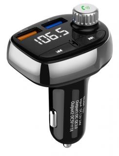 Modulator FM 12-24V Bluetooth 5.0 cu functie de incarcator auto Super Charge 3.0 - T61