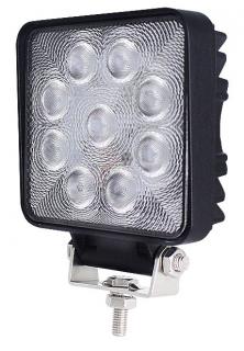 Proiector LED Auto Offroad 27W 12V-24V, Patrat, Flood Beam 60 Grade, Slim