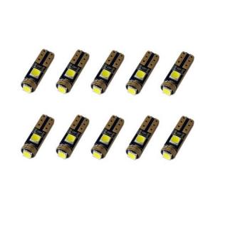 Set 10 bucati Bec led bord T5 3 smd 3030 10-15V alb