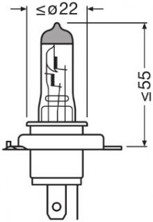 Set 2 Becuri 12V H4 60 55 W Night Breaker +200% Osram