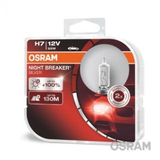 Set 2 Becuri 12V H7 55 W Night Breaker Silver +100% Osram