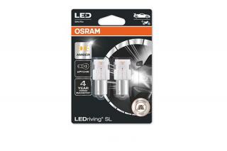 Set 2 Becuri Auxiliare Cu Led 12V (Py21W) Amber Bli Osram