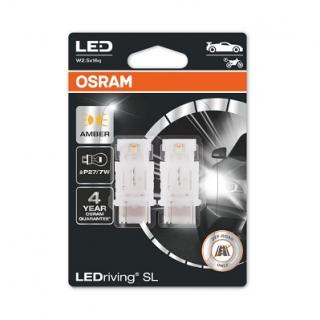 Set 2 Becuri Auxiliare Cu Led 12V (Py27 7W) Amber Bli Osram