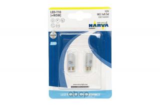 Set 2 Becuri Cu Led T10 6000K 12V (W5W) W2.1X9.5D (Blister) Narva