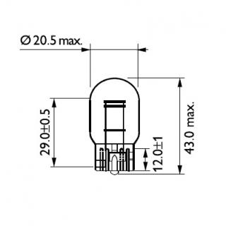 Set 2 Becuri Fara Soclu 12 V W21 5W W3X16Q Philips