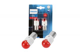 Set 2 Becuri Led Exterior 12V P21 Red Ba15S Ultinon Pro3000 Si Philips