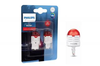 Set 2 Becuri Led Exterior 12V W21 Red W3X16D Ultinon Pro3000 Si Philips