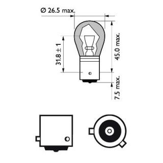 Set 2 Becuri Semnalizare Py21W 12V (Blister) Silver Vision Philips