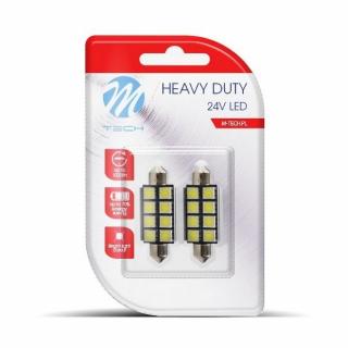 Set 2 bucati - Bec led auto Canbus C10W 24V 41 mm 8 smd 5050 alb