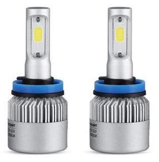 Set 2 leduri H11 COB Canbus pentru far auto putere 72W, luminozitate 8000 Lm, 12V - 24V