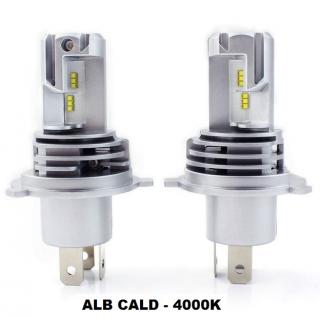 Set 2 leduri H4 M3 Alb Cald - 4000K, Canbus, putere 55W, luminozitate 10.000 Lm, 12V-24V